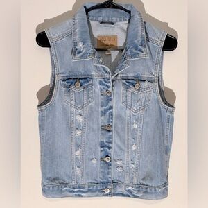 Hollister Light Blue Denim Vest
